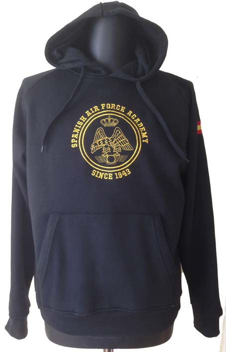 Sudadera " Spanish Air Force Academy " since 1943 A.G.A. negra